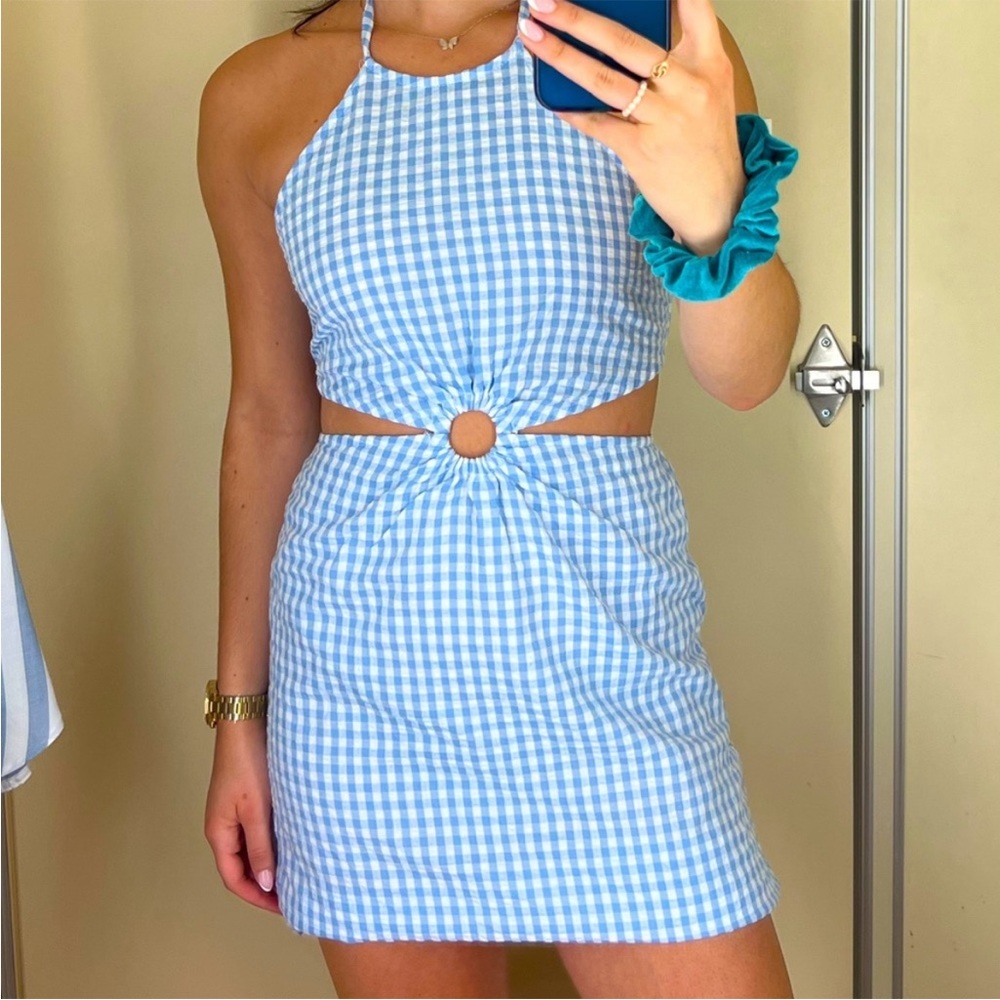 Blue & White Gingham Dress